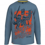 Preisvergleich für Oberteile: Langarmshirt  graublau Gr. 140 Jungen Kinder