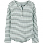 Preisvergleich für Oberteile: Langarmshirt  grün/weiß Gr. 128/134 Mädchen Kinder