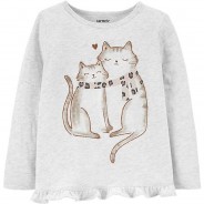 Preisvergleich für Oberteile: Langarmshirt , Katzen grau Gr. 92 Mädchen Kleinkinder