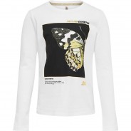 Preisvergleich für Oberteile: Langarmshirt KONWITHNEY  weiß Gr. 122/128 Mädchen Kinder