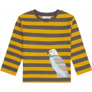 Preisvergleich für Oberteile: Langarmshirt LIAS , Vögel gelb/grau Gr. 104 Jungen Kleinkinder