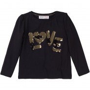 Preisvergleich für Oberteile: Langarmshirt LOVE SEQUIN  schwarz Gr. 158/164 Mädchen Kinder
