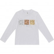 Preisvergleich für Oberteile: Langarmshirt LPELLA , Organic Cotton offwhite Gr. 122/128 Mädchen Kinder
