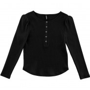 Preisvergleich für Oberteile: Langarmshirt LPTAYA BUTTON BC  schwarz Gr. 158/164 Mädchen Kinder