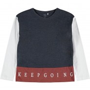 Preisvergleich für Oberteile: Langarmshirt NKFLEQS , Organic Cotton dunkelblau Gr. 158/164 Mädchen Kinder
