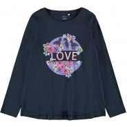 Preisvergleich für Oberteile: Langarmshirt NKFNIA  dunkelblau Gr. 104 Mädchen Kleinkinder
