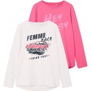 Preisvergleich für Oberteile: Langarmshirt NKFVIOLET Doppelpack  pink Gr. 158/164 Mädchen Kinder