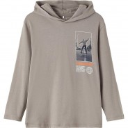 Preisvergleich für Oberteile: Langarmshirt NKMLULRIK , Organic Cotton grau Gr. 122/128 Jungen Kinder