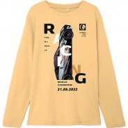 Preisvergleich für Oberteile: Langarmshirt NKMVAGNO  beige Gr. 122/128 Jungen Kinder