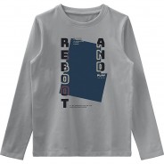 Preisvergleich für Oberteile: Langarmshirt NKMVUX  grau Gr. 116 Jungen Kinder