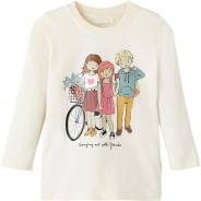 Preisvergleich für Oberteile: Langarmshirt NMFKANSAS  beige Gr. 110 Mädchen Kleinkinder