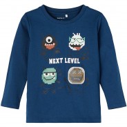 Preisvergleich für Oberteile: Langarmshirt NMMBORRIS , Organic Cotton dunkelblau Gr. 110 Jungen Kleinkinder