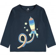 Preisvergleich für Oberteile: Langarmshirt NMMDIRGO , Organic Cotton dunkelblau Gr. 98 Jungen Kleinkinder