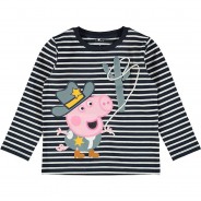 Preisvergleich für Oberteile: Langarmshirt NMMPEPPAPIG , Organic Cotton dunkelblau Gr. 104 Jungen Kleinkinder