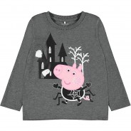 Preisvergleich für Oberteile: Langarmshirt NMMPEPPAPIG , Organic Cotton dunkelgrau Gr. 98 Jungen Kleinkinder
