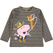 Preisvergleich für Oberteile: Langarmshirt NMMPEPPAPIG , Organic Cotton grau Gr. 110 Jungen Kleinkinder