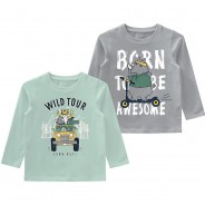 Preisvergleich für Oberteile: Langarmshirt NMMVUX Doppelpack  grün Gr. 98 Jungen Kleinkinder