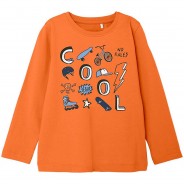 Preisvergleich für Oberteile: Langarmshirt NMMVUX  orange Gr. 110 Jungen Kleinkinder
