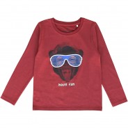 Preisvergleich für Oberteile: Langarmshirt , Organic Cotton bordeaux Gr. 104 Jungen Kleinkinder
