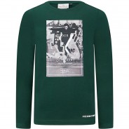 Preisvergleich für Oberteile: Langarmshirt SLIDE , Organic Cotton dunkelgrün Gr. 140 Jungen Kinder