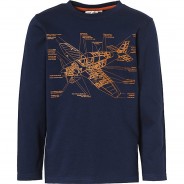 Preisvergleich für Oberteile: Langarmshirt  von ZAB kids blau Gr. 104/110 Jungen Kinder