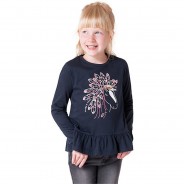 Preisvergleich für Oberteile: Langarmshirt  von ZAB kids dunkelblau Gr. 104/110 Mädchen Kinder