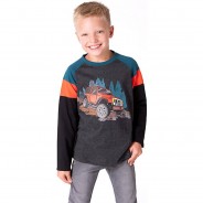 Preisvergleich für Oberteile: Langarmshirt  von ZAB kids grau Gr. 128/134 Jungen Kinder