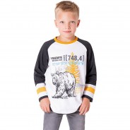 Preisvergleich für Oberteile: Langarmshirt  von ZAB kids grau/weiß Gr. 116/122 Jungen Kinder