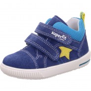 Preisvergleich für Schuhe: Lauflernschuhe MOPPY WMS Weite M4 , Sterne blau-kombi Gr. 25 Jungen Kleinkinder