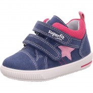 Preisvergleich für Schuhe: Lauflernschuhe MOPPY WMS Weite M4 , Sterne rosa/blau Gr. 23 Mädchen Kleinkinder