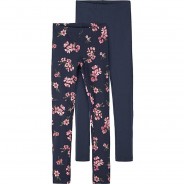 Preisvergleich für Hosen: Leggings NKFVIVIAN Doppelpack  dunkelblau Gr. 98/104 Mädchen Kinder