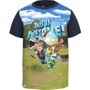 Preisvergleich für Oberteile: LEGO Jurassic World T-Shirt  dunkelblau Gr. 128 Jungen Kinder