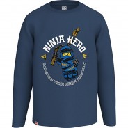 Preisvergleich für Oberteile: LEGO Ninjago Langarmshirt  dunkelblau Gr. 128 Jungen Kinder