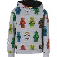 Preisvergleich für Oberteile: LEGO Ninjago Kapuzenpullover  grau Gr. 104/110 Jungen Kleinkinder