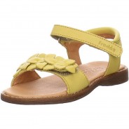 Preisvergleich für Schuhe: Mädchen Sandalen Schuhe Lore Flowers Sandale Kinderschuhe Glattleder uni Sandalen gelb Gr. 27 Mädchen Kinder