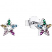 Preisvergleich für Accessoires für Kinder: Mädchen-Ohrringe Stern Ohrstecker Silber Multicolor Ohrstecker silber Mädchen Kinder