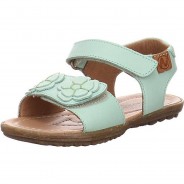 Preisvergleich für Schuhe: Mädchen Sandalen Schuhe Begonia Sandale Kinderschuhe Blüten Glattleder uni Sandalen grün Gr. 26 Mädchen Kinder