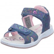 Preisvergleich für Schuhe: Mädchen Sandalen Schuhe Dilara Sandale Kinderschuhe Veloursleder bedruckt Sandalen denim Gr. 35 Mädchen Kinder