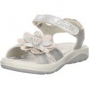 Preisvergleich für Schuhe: Mädchen Sandalen Schuhe Flora Sandale Kinderschuhe Synthetik uni Sandalen silber Gr. 27 Mädchen Kinder