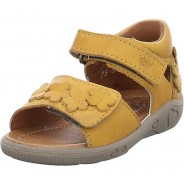 Preisvergleich für Schuhe: Mädchen Sandalen Schuhe Tildi Sandale Kinderschuhe Blüten Glattleder uni Sandalen gelb Gr. 22 Mädchen Kinder
