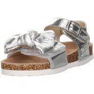 Preisvergleich für Schuhe: Mädchen Sandalen Schuhe Riemchensandale Kinderschuhe Glitzerdetails Synthetikkombination uni Sandalen silber Gr. 33 Mädchen Kinder
