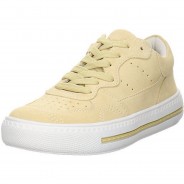 Preisvergleich für Schuhe: Mädchen Schnürhalbschuhe Neka Sneaker Kinderschuhe Lederkombination uni Halbschuhe hellgelb Gr. 38 Mädchen Kinder