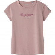Preisvergleich für Oberteile: Mädchen T-Shirt - HANA GLITTER, Baumwolle, Rundhals, Kurzarm, Glitzer, Logo, einfarbig T-Shirts  rosa Gr. 140 Mädchen Kinder