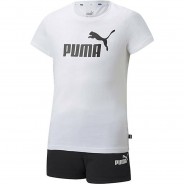 Preisvergleich für Oberteile: Mädchen Trainingsset - Logo Tee & Shorts Set, Kurz, Logo T-Shirts  schwarz/weiß Gr. 152 Mädchen Kinder