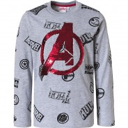 Preisvergleich für Oberteile: Marvel Avengers Langarmshirt  grau Gr. 128/134 Jungen Kinder