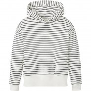 Preisvergleich für Oberteile: Mini Girls Sweatshirt mit Kapuze im Streifenlook Sweatshirts blau/beige Gr. 92