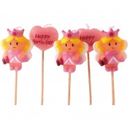 Preisvergleich für Backzubehör: Minikerzen 8 cm Prinzessin, 5-tlg. rosa