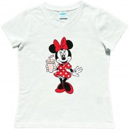 Preisvergleich für Oberteile: Minnie Mouse Kinder Kurzarm T-Shirt weiß Gr. 110/116 Mädchen Kinder