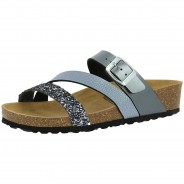 Preisvergleich für Schuhe: Natural Glitter Komfort-Pantoletten anthrazit Gr. 41 Damen Erwachsene