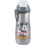 Preisvergleich für Essen & Trinken: NUK Disney Mickey Mouse Sports Cup, großes Volumen 450ml, mit Push-Pull-Tülle aus Silikon, ab 24 Monaten, BPA frei, grau